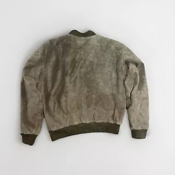 Suede Leather Bomber Jacket Western vintage Look Size Medium - Picture 3 of 3